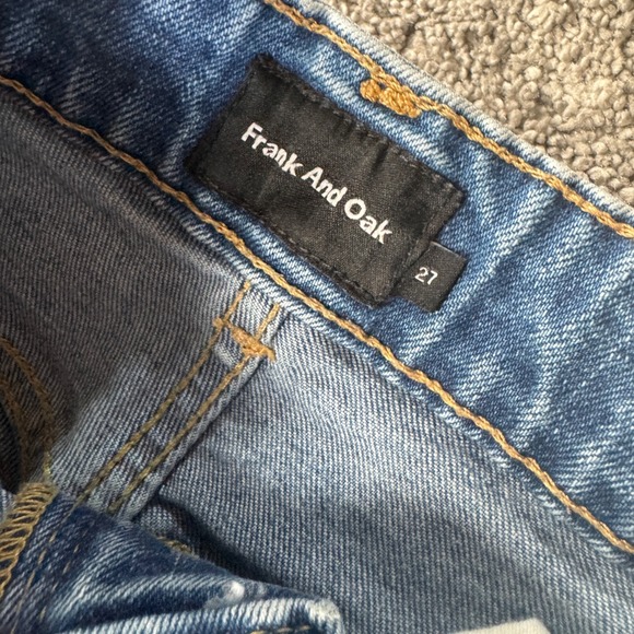 Frank and Oak Women's 27 Jeans Straight Leg Light Wash - Picture 3 of 7